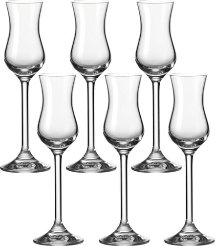 Robuuste Glazenset voor Grappa - 100 ml, 6-Delig, Vaatwasmachinebestendig en Schokbestendig