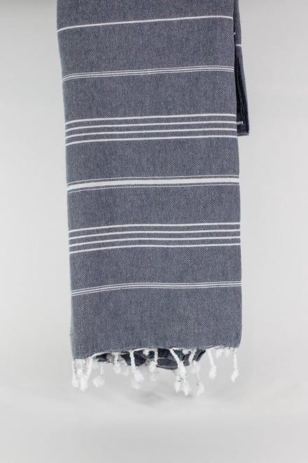 Kadyanda – Turkse hamamdoek – 100x180 cm – katoen – licht & sneldrogend – donkergrijs