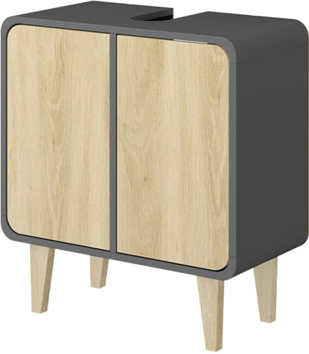 Vicco Arla Wastafelonderkast – 60 x 61 cm Antraciet/eiken
