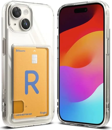 Ringke Fusion Card Hoesje Geschikt voor Apple iPhone 15 Plus Kaarthouder Transparant