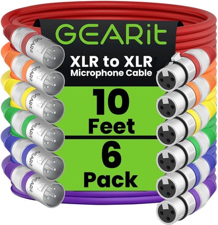 Microfoon Kabel Set - XLR Kabels - Muziek Opnemen - Gekleurd Identificatie - 6 Stuks 3 Meter - Multicolor