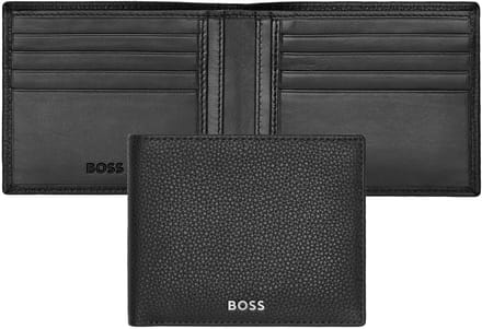 HUGO BOSS Leren Kaarthoes Classic Grained Card Case Black Zwart