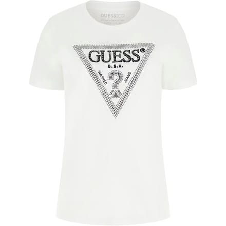 Guess Krystal Triangle T-shirt Met Korte Mouwen Wit S Vrouw