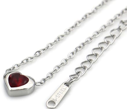 Ketting – RVS – hart – 40-45 cm - Zilverkleurig – valentijn – cadeau