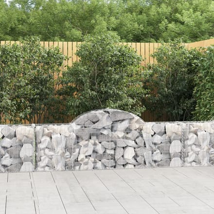 vidaXL - Schanskorven - 14 - st - gewelfd - 200x30x60/80 - cm - gegalvaniseerd - ijzer