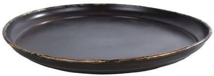 Onderbord antiek bruin metaal dia 25cm