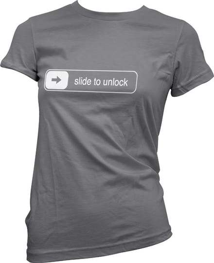 Hybris Slide To Unlock Girly Tee dames-T-shirt donkergrijs