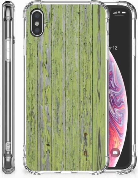 Apple iPhone Xs Max Stevig Telefoonhoesje Green Wood