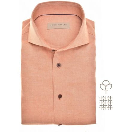 John Miller Overhemd Cutaway Collar Cotton Flanel Mid Orange / male