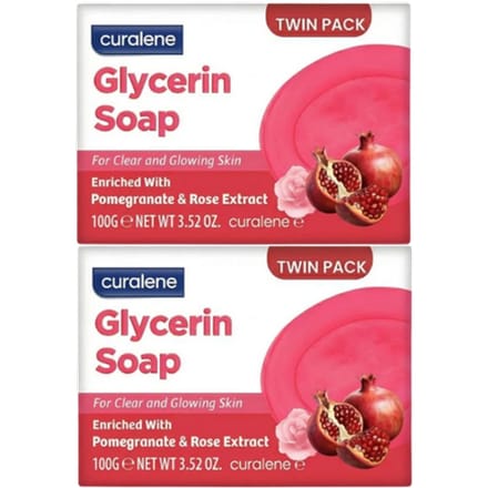 Curalene Granaatappel & Rozenextract Glycerinezeep Twin Pack - 2 x 100 g