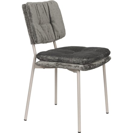 Housecraft Living Franck Eetkamerstoelen Velours Grijs - Set van 2
