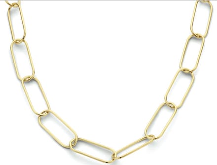 Schitterende Gold Plated Zilveren Paperclip Halsketting