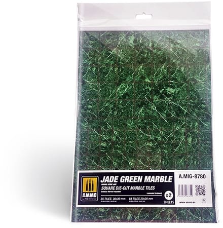 AMMO by Mig Jimenez Modelbouwpakket - MIG 8780 Marble Jade Green - Square Die-cut Tiles - 2pcs Accessoires set - AMMO - Modelbouw
