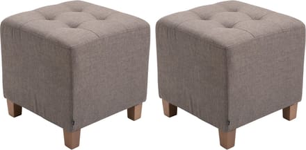 CLP Pharao Set van 2 hockers - Kruk - Vierkant - antiek-licht - taupe