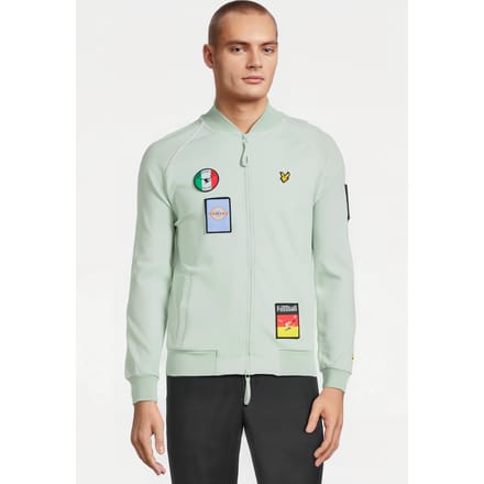 Lyle & Scott Panini Sticker Tracksuit Bomber Mint Taglia: S | Cardigan Outlet | Uomo | Ciano