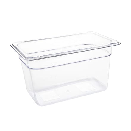 Vogue polycarbonaat bak transparant GN 1/4 150mm