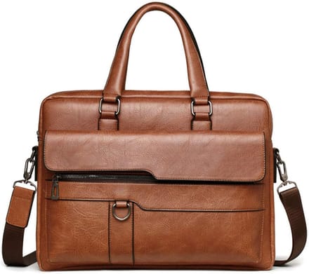 Techidna - Laptoptas 14 inch - Lichtbruin vegan leer - 38 × 30 cm - Waterafstotend - Dames & Heren