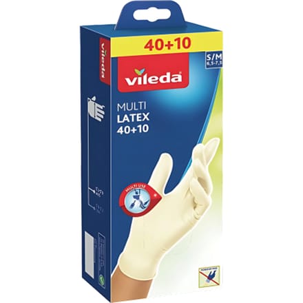 Vileda Multi Latex S/M Wegwerphandschoenen - 50 stuks