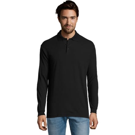 SOLS Heren Ster Poloshirt met Lange Mouwen (Marine)