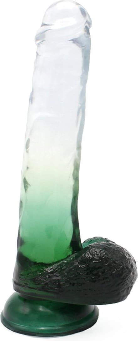 Kiotos Cox Color - Gekleurde Dildo 06 - 22,5 x 4,2 cm - Transparant/Groen