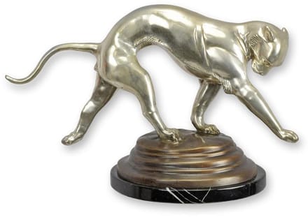 Bronzen beeld - Jaguar - sculptuur - 27,1 cm hoog