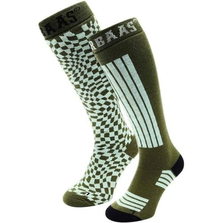 Poederbaas Skisokken 2-pack Olive Green-43/46