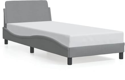 vidaXL - Bedframe - Dover - lichtgrijs - 90x190 - cm - stof