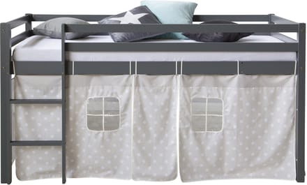 Homestyle4u Hoogslaper - 90x200 cm - Grijs - met sterren