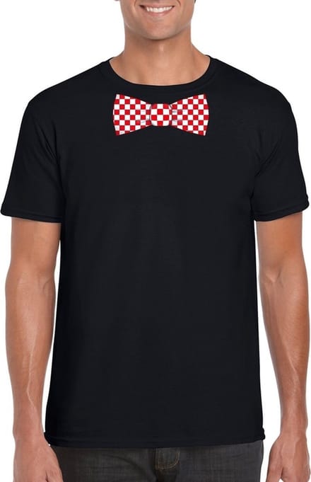Zwart t-shirt met Brabant strik heren - Carnaval shirts S