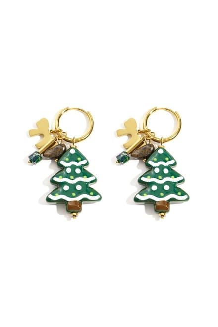 Bijoutheek Oorhangers Kerst Kerstboom Goud