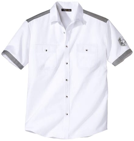 ATLAS FOR MEN - Wit pilotenoverhemd Ocean - Heren - Verkrijgbaar in grote maten - L
