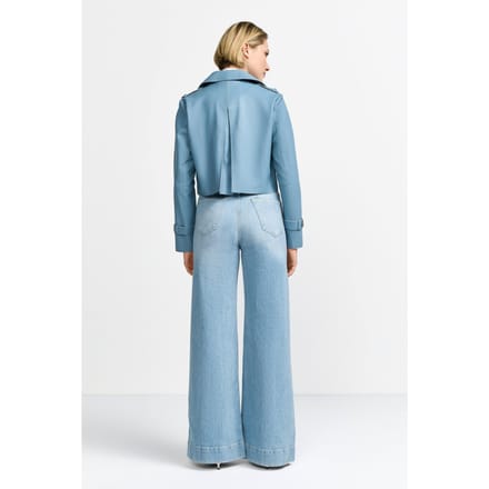 Rich & Royal Marlene Dark Blue Denim Organic Maat: W29L32 | Wijde Broeken Outlet | Dames | Blauw