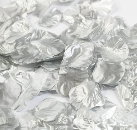 500 Valentijn luxe rozen blaadjes metallic zilver.