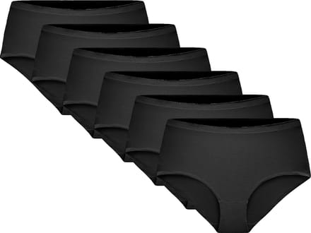 Dames Slips - Invisible Midi-Tailleslips - 6-Pack - Zwart - Maat S/M