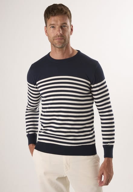 Felix Hardy Ronde Hals Trui - Pullover - Sweater - %100 Katoen Heren Navy - M