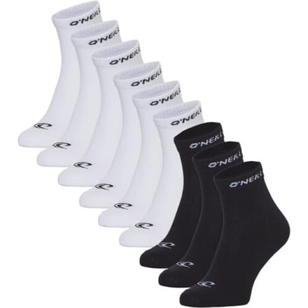 O'Neill Heren / dames enkelsokken quarter sokken 9-pack wit/zwart