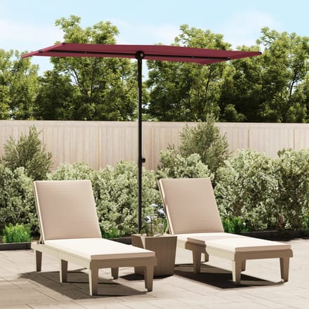 vidaXL - Parasol - met - aluminium - paal - 180x110 - cm - bordeauxrood