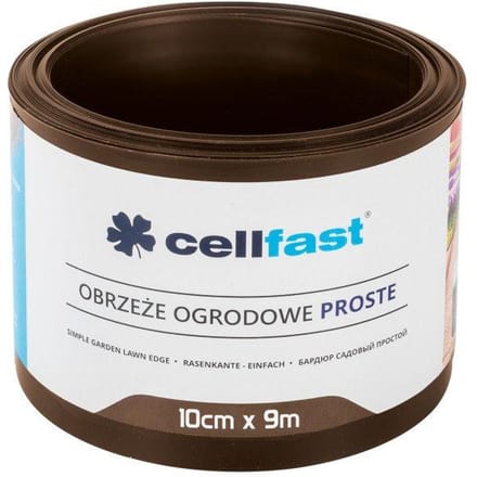 Cellfast Rechte borderrand - 9m lang - 10 cm hoog - Bruin