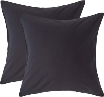 Homescapes Kussensloop 40x40 cm Set van 2 – Zwart – 100% Egyptisch Perkal Katoen – 200 TC