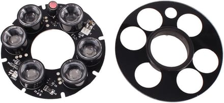 Infrarood LED Bord - IR Illuminator - CCTV Camera - 60 Graden Hoek - 12mm Lens - Rood