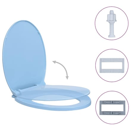 vidaXL - Toiletbril - soft-close - ovaal - blauw
