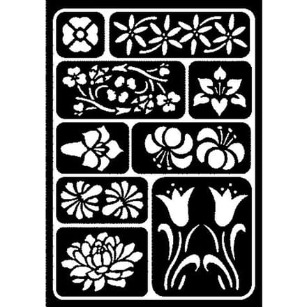 VBS Stencil, zelfklevend, DIN A5 - Bloemen