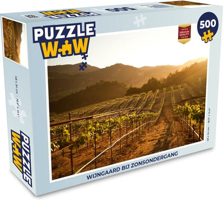 Puzzel Wijngaard bij zonsondergang - Legpuzzel - Puzzel 500 stukjes
