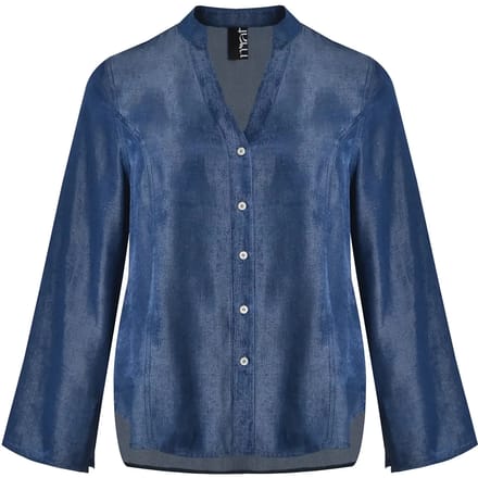 Dames lange mouwen V-hals blouse Mat Fashion