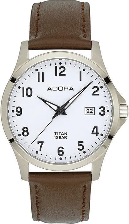 Mooi titanium heren polshorloge met datum AB6344