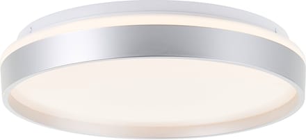 Brilliant Britt - Plafondlamp - Ø 33 cm - LED 22W - CCT - Dimbaar - Afstandsbediening - Zilver/Wit