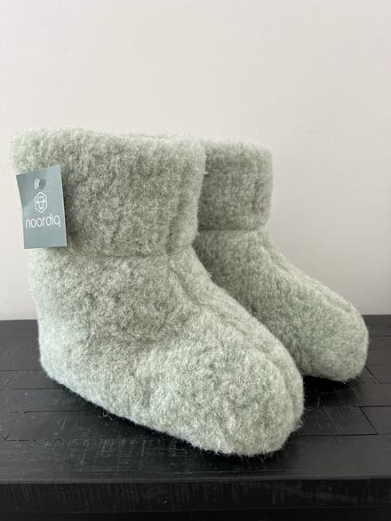 Noordiq - Merino Wollen Sloffen - Groengrijs - Maat 45/46