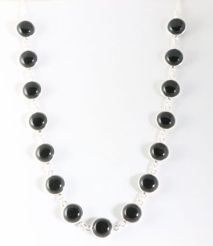 Zilveren collier met onyx