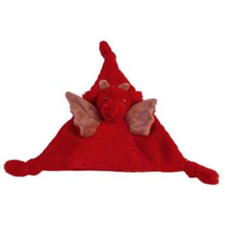 Happy horse knuffeldoekje draak tine, formaat 24 cm., kleur rood