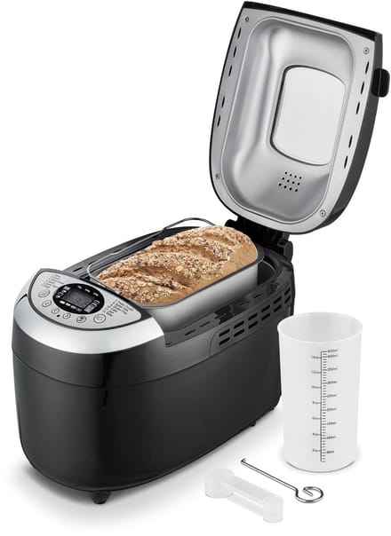 TZS First Austria Broodbakmachine, 900 tot 1250 gr Brood - Timer - 12 Bakprogramma's - 850W - Zwart